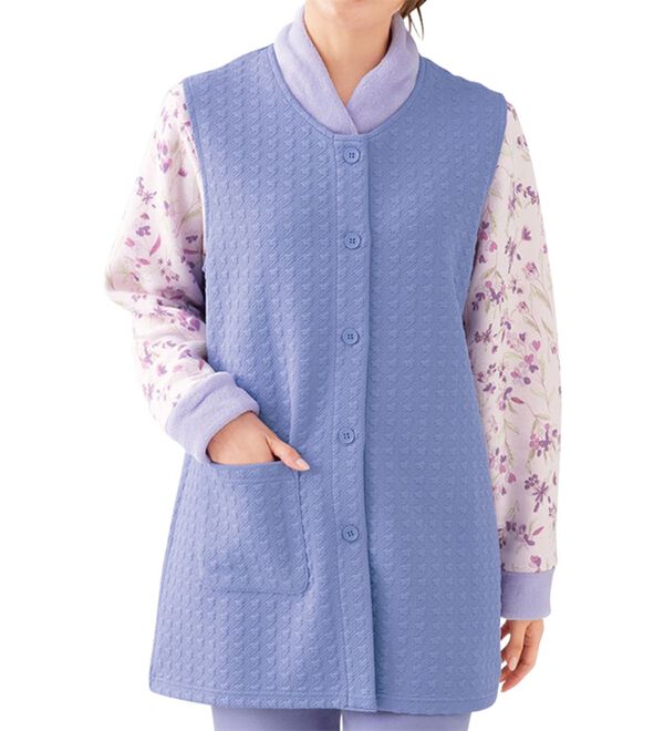 「ふんわり暖かジャカードベスト（パジャマ・ルームウェア）」｜詳細画像