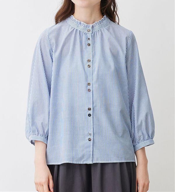 フリル衿多ボタンデザインブラウス - ベルーナ【公式】