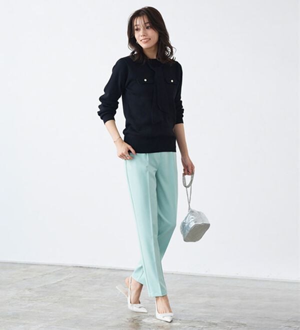 Pierrot（ピエロ）の「【選べる丈】高見えすっきりテーパードパンツ（フルレングスパンツ）」｜詳細画像