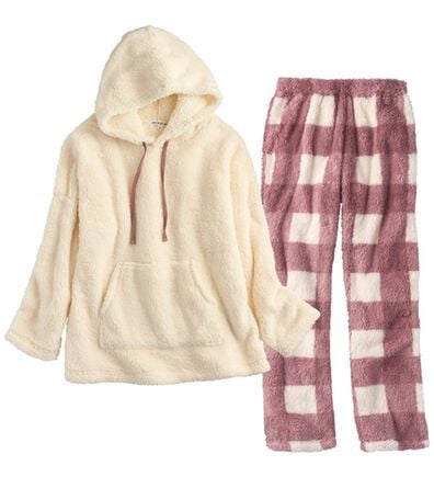 YU'NOW（ユナウ）の「【上下２点セット】ふんわりモコボアフリースパーカー＆パンツセット（パジャマ・ルームウェア）」