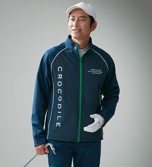 「＜クロコダイル＞防風テック裏フリースジャケット（メンズジャケット）」｜ネイビー