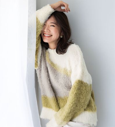 BELLUNA（ベルーナ）の「ニュアンス柄もっちりシャギーニット（ニット・セーター）」