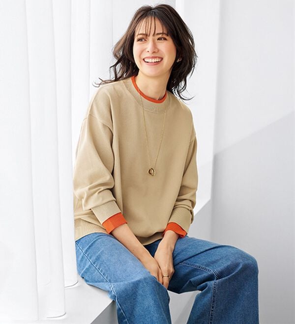 BELLUNA（ベルーナ）の「重ね着風配色スポンディッシュニット（ニット・セーター）」｜詳細画像