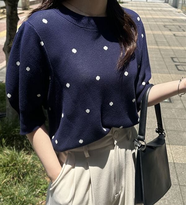 GeeRA（ジーラ）の「ドット柄ジャガードトップス（ニット・セーター）」｜詳細画像