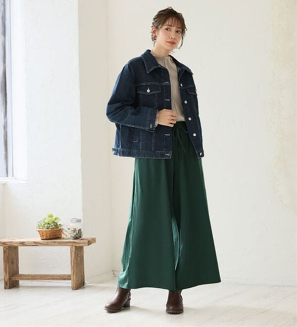 A HAPPY MARILYN（アハッピーマリリン）の「【Ｌ～８Ｌ】選べる身長別＆デザイン　ゆるっと楽ちん　ミニ裏毛　フレアスカート＆ワイドパンツ（ワイドパンツ・ガウチョ）」｜詳細画像