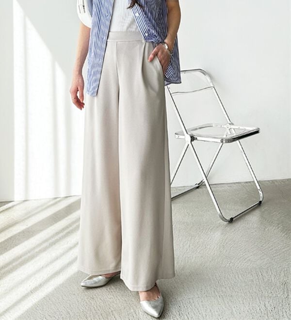 接触冷感！美脚ストレッチワイドパンツ - ベルーナ【公式】