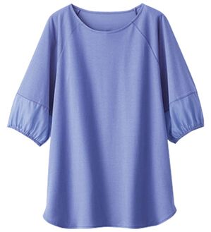 BELLUNA（ベルーナ）の「袖シアー切替デザインプルオーバー（カットソー）」｜ラベンダー