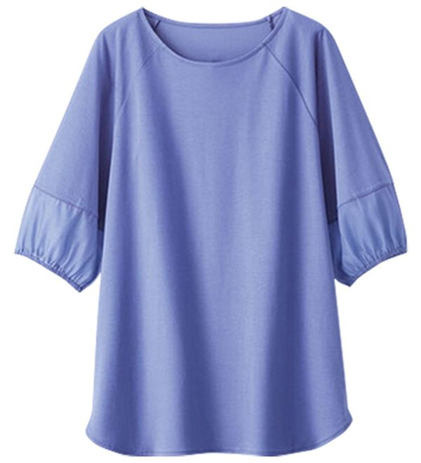 BELLUNA（ベルーナ）の「袖シアー切替デザインプルオーバー（カットソー）」｜ラベンダー