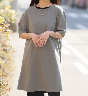 A HAPPY MARILYN（アハッピーマリリン）の「【Ｍ～８Ｌ】【接触冷感・吸水速乾】体型カバー五分袖チュニック（チュニック）」｜詳細画像