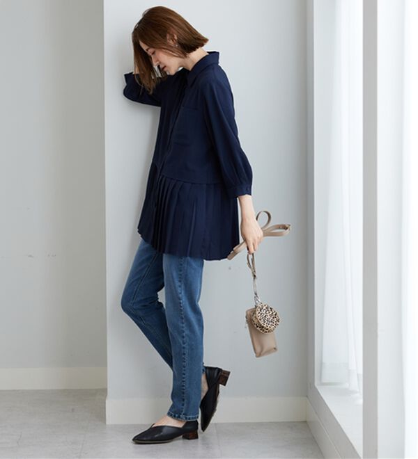 BELLUNA（ベルーナ）の「【UVカット】機能付！裾プリーツ切替チュニック（チュニック）」｜詳細画像