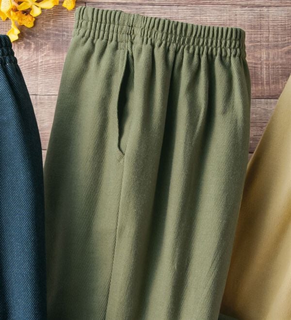 ルフラン（ルフラン）の「日本製肌に優しいあったか楽ラクパンツ（フルレングスパンツ）」｜カーキ