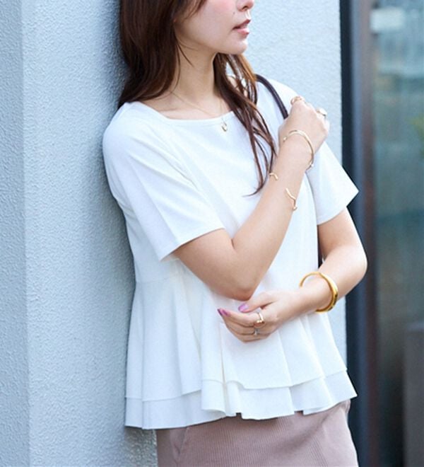 alotta（アロッタ）の「スクエアネックティアードトップス（カットソー）」｜詳細画像