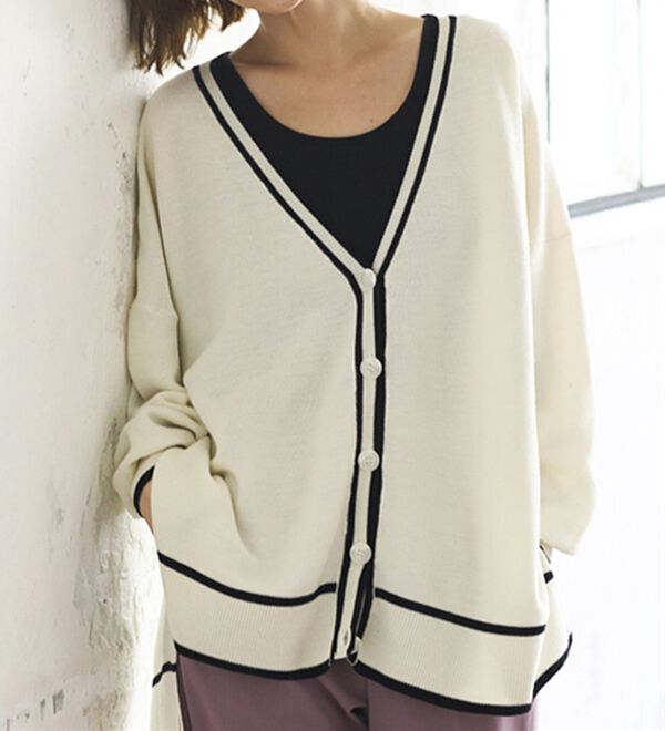 柔らか綿混素材ワイドニットカーディガン - ベルーナ【公式】 