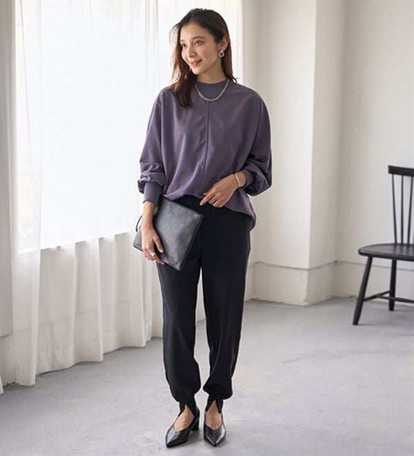 BELLUNA（ベルーナ）の「Ｔシャツ感覚なのにきちんとブラウス見え！カットジョーゼットプルオーバー（ブラウス）」｜詳細画像