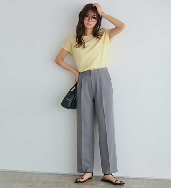 Pierrot（ピエロ）の「スタイルアップセンタープレスパンツ（フルレングスパンツ）」｜詳細画像