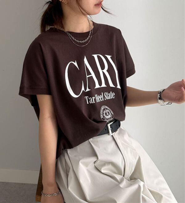 RANAN（ラナン）の「【汗シミ防止】カレッジロゴプリントT（Tシャツ）」｜詳細画像