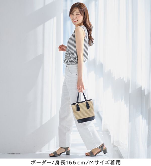 alotta（アロッタ）の「肩紐隠せるストラップ付きリブタンクトップ（タンクトップ・キャミソール）」｜詳細画像