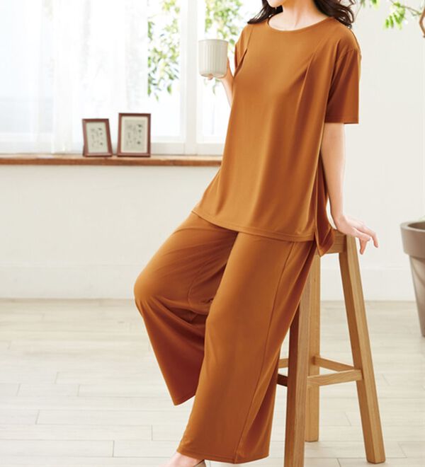 LAVIENNE（ラヴィエンヌ）の「ポーチに入れて洗える♪上品トラベルセットアップ（パジャマ・ルームウェア）」｜詳細画像