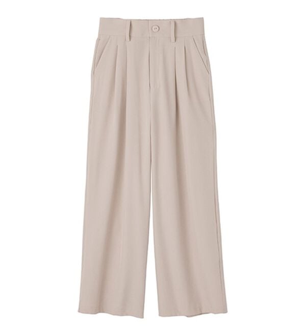 GeeRA（ジーラ）の「着心地抜群！ハイウエストダブルタックワイドパンツ（フルレングスパンツ）」｜詳細画像