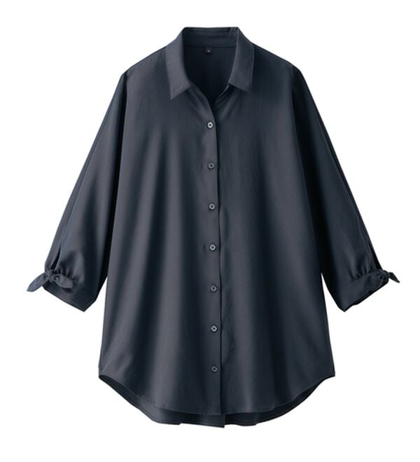 BELLUNA（ベルーナ）の「【吸水速乾】イージーケア！袖リボンシャツチュニック（チュニック）」｜詳細画像