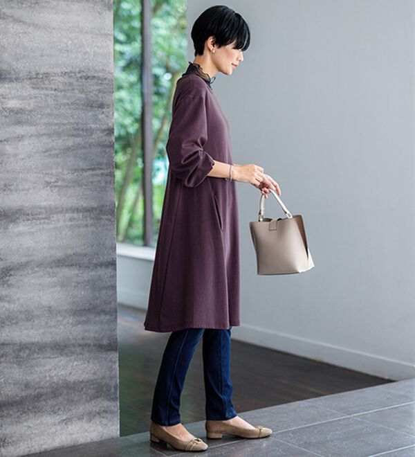 BELLUNA（ベルーナ）の「シアー素材ハイネックインナープルオーバー（カットソー）」｜詳細画像