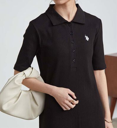 RANAN（ラナン）の「＜Ｕ．Ｓ．ＰＯＬＯ　ＡＳＳＮ．＞ポロ衿リブワンピース（その他ワンピース）」