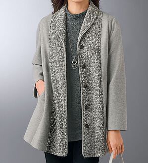 BELLUNA（ベルーナ）の「ロービングツイード素材切替ジャケットアンサンブル（その他ジャケット）」｜杢グレー系