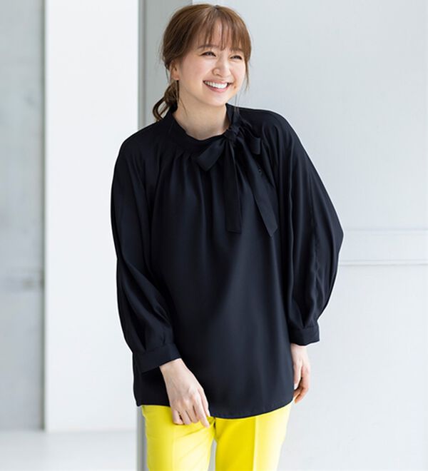 BELLUNA（ベルーナ）の「私を輝かせる！衿リボンゆったりブラウス（ブラウス）」｜詳細画像