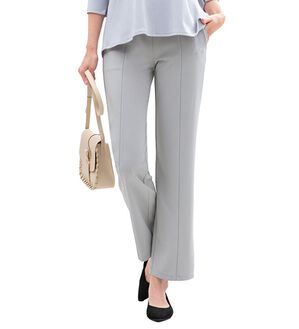 LAVIENNE（ラヴィエンヌ）の「旅行が楽しくなる！ピンタックイージーパンツ（その他パンツ）」｜ライトグレー