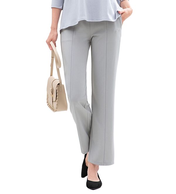 LAVIENNE（ラヴィエンヌ）の「旅行が楽しくなる！ピンタックイージーパンツ（その他パンツ）」｜ライトグレー