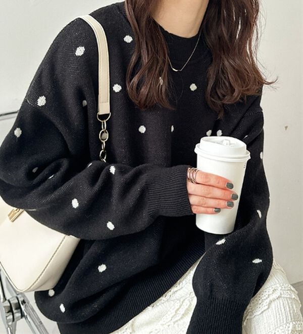 GeeRA（ジーラ）の「ドット柄ニットプルオーバー（ニット・セーター）」｜詳細画像