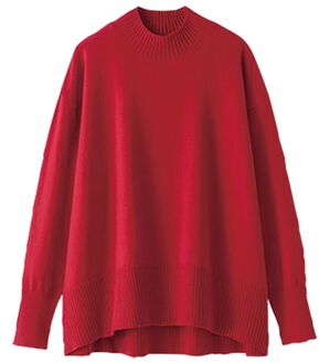 BELLUNA（ベルーナ）の「もちもちハイネックゆったりニットプルオーバー（ニット・セーター）」｜レッド