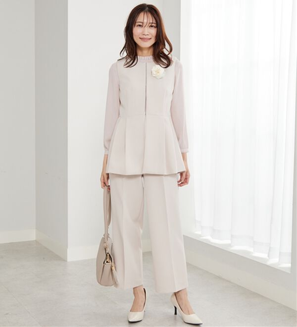 BELLUNA（ベルーナ）の「＜Ｃ／Ｓ＞ノーカラーペプラムジレ（ベスト）」｜詳細画像