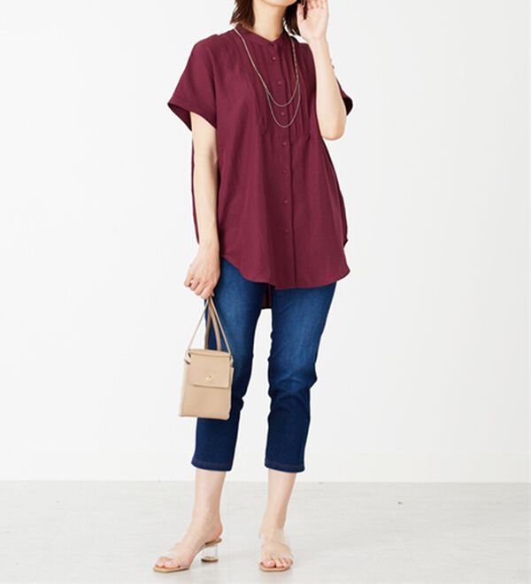 BELLUNA（ベルーナ）の「ビンテージ素材ドルマンシャツチュニック（チュニック）」｜詳細画像