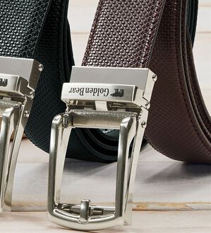 「＜ゴールデンベア＞長く使える！着脱楽々ベルト（メンズベルト）」｜ピンブラウン