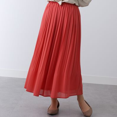 BELLUNA（ベルーナ）の「シフォンプリーツカラースカート（ロングスカート）」