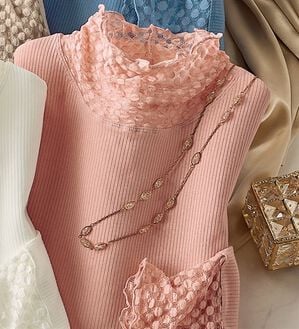 ルフラン（ルフラン）の「重ねてかわいい水玉使いカットソー（カットソー）」｜ピンク