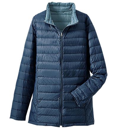 BELLUNA（ベルーナ）の「軽量ダウン配色スタンドジャケット（ポーチ付）（ダウンコート・ジャケット・ベスト）」