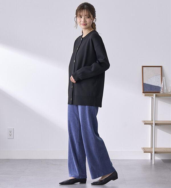 BELLUNA（ベルーナ）の「綺麗見えベロアワイドパンツ（フルレングスパンツ）」｜詳細画像