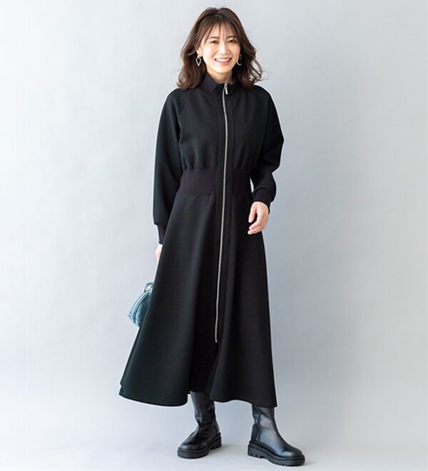 BELLUNA（ベルーナ）の「【ＳＭＡＲＴ　ＥＣＯ　ＪＥＲＳＥＹ】リブ切替ワンピース（ロングワンピース）」｜詳細画像