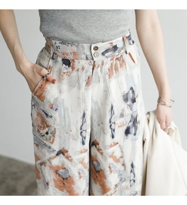 GeeRA（ジーラ）の「プリントリラックスワイドパンツ（フルレングスパンツ）」｜詳細画像