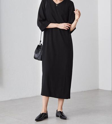 RANAN（ラナン）の「洗える！シンプルロングワンピース（ブラックフォーマル（喪服・礼服））」