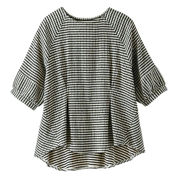 BELLUNA（ベルーナ）の「サッカー素材タック使いランタン袖プルオーバー（カットソー）」｜詳細画像