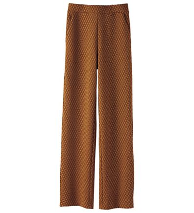 BELLUNA（ベルーナ）の「クラシカルジャカード小紋柄セミワイドパンツ（ワイドパンツ・ガウチョ）」