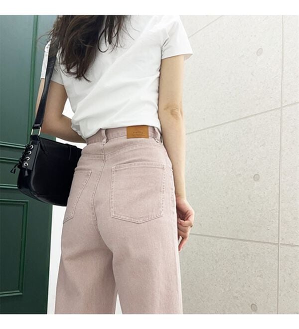 GeeRA（ジーラ）の「オリジナルパッチハイウエストデニム（ワイドパンツ・ガウチョ）」｜詳細画像