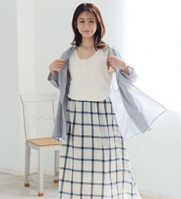 A HAPPY MARILYN（アハッピーマリリン）の「【Ｌ～６Ｌ】【風通るプレミアム】綿・楊柳七分袖はしごレースブラウス（ブラウス）」｜詳細画像