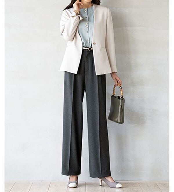 ルフラン（ルフラン）の「【３本組】イージーなはき心地！本格派ワイドパンツ（フルレングスパンツ）」｜詳細画像