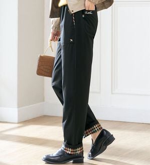 ルフラン（ルフラン）の「【ＡＰ】チェックが決め手の防風ダウンパンツ（その他パンツ）」｜黒