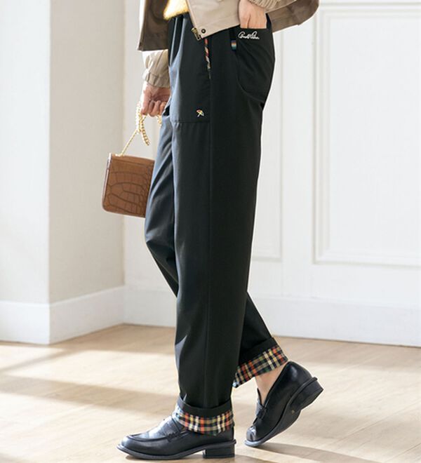 ルフラン（ルフラン）の「【ＡＰ】チェックが決め手の防風ダウンパンツ（その他パンツ）」｜黒