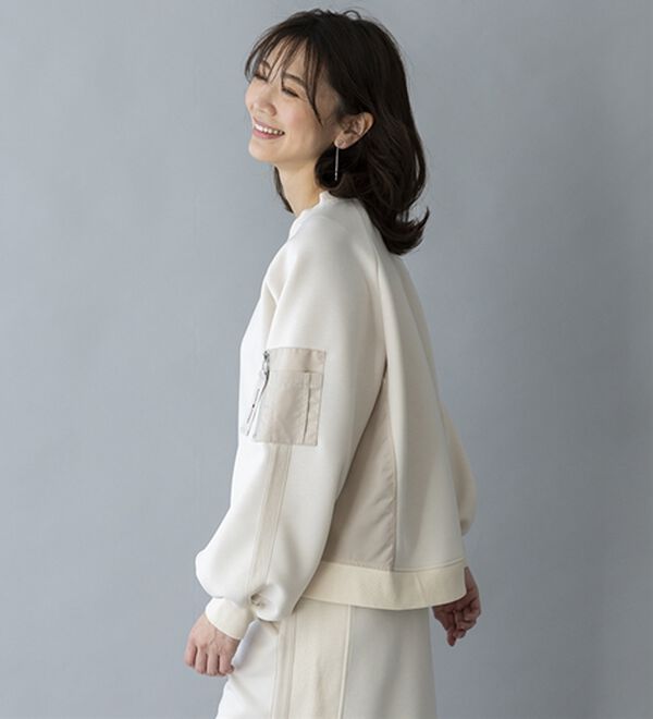 BELLUNA（ベルーナ）の「【ＳＭＡＲＴ　ＥＣＯ　ＪＥＲＳＥＹ】異素材切替プルオーバー（カットソー）」｜詳細画像